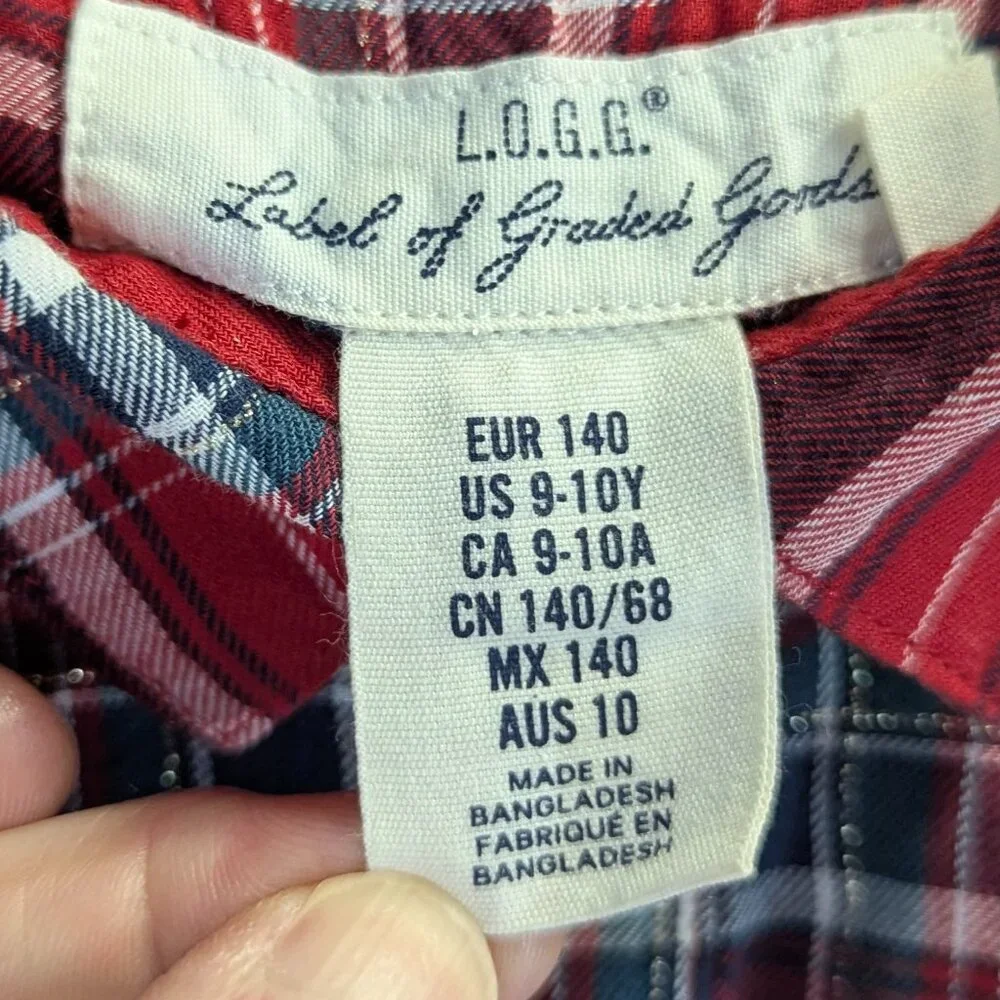 L.O.G.G. Label of Graded Goods Size 9-10Y Plaid Button-Up Dress